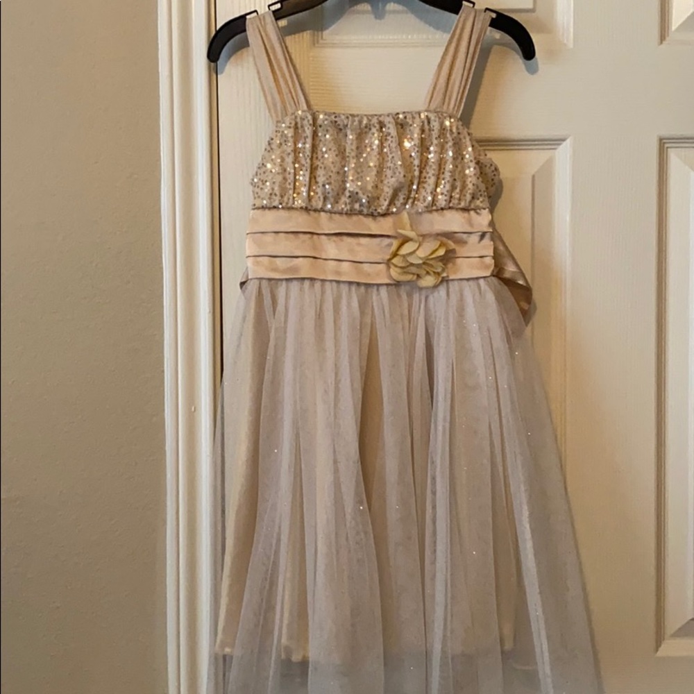 All gold dress.